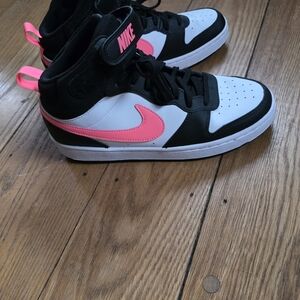 Nike Women's High-Top Sneakers - Black, White, and Pink